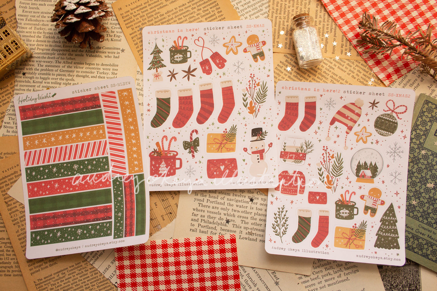 Christmas Holiday Sticker Sheets