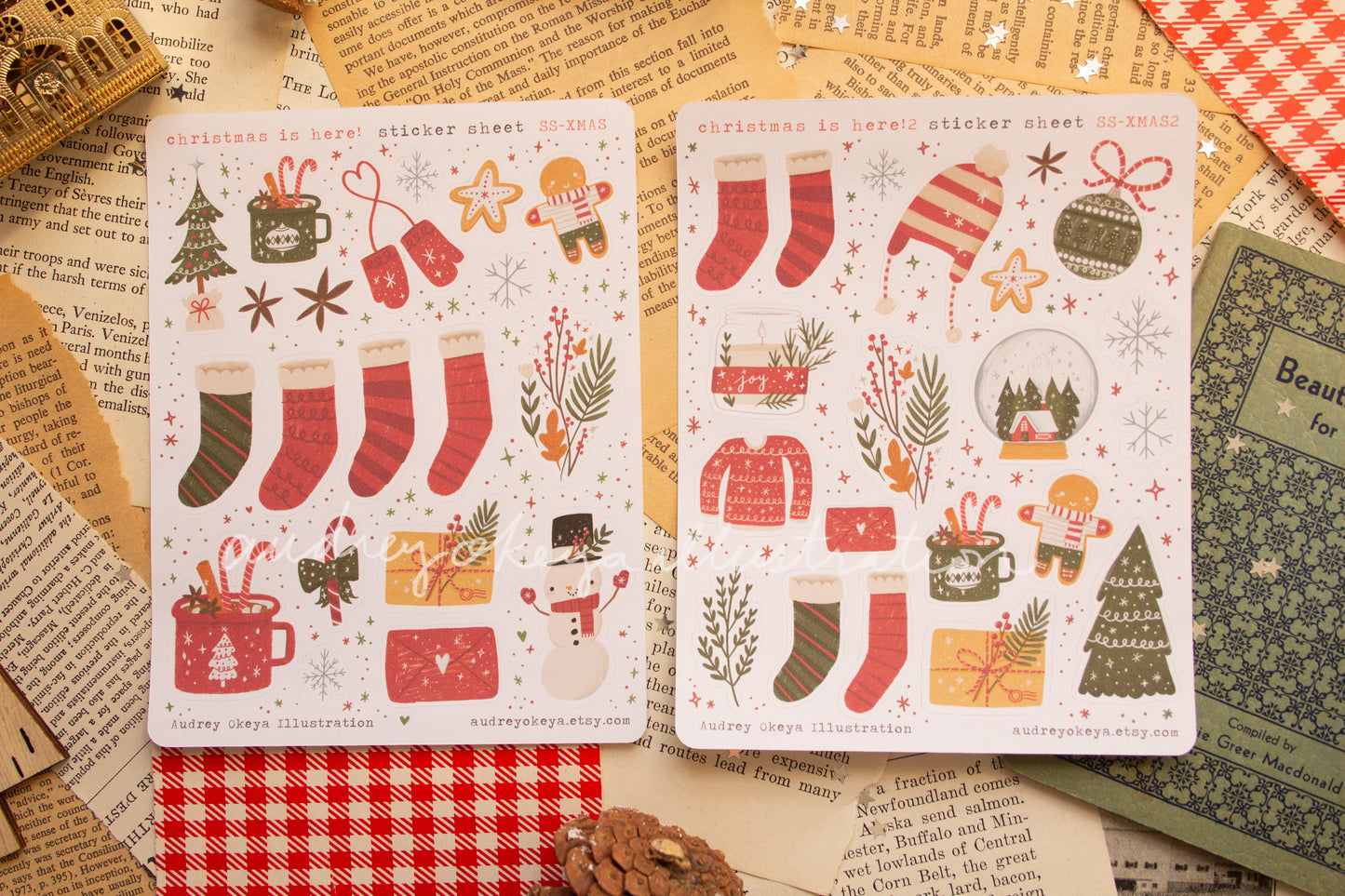 Christmas Holiday Sticker Sheets