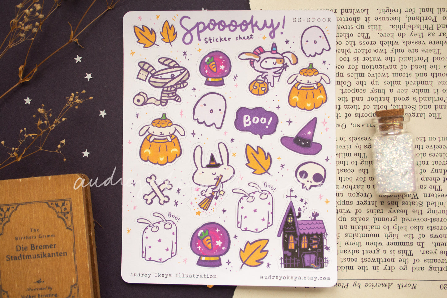 Spooky Bunny Halloween Sticker Sheet