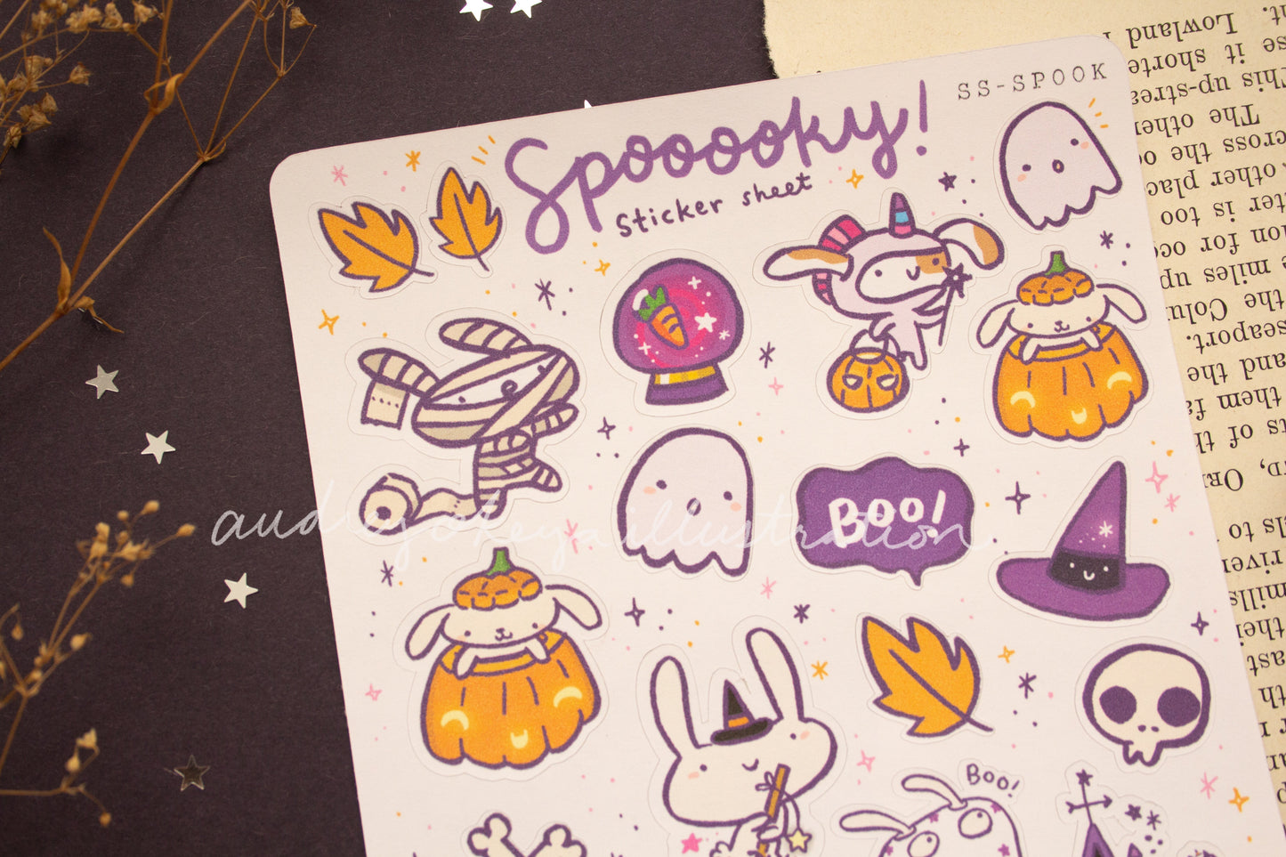 Spooky Bunny Halloween Sticker Sheet