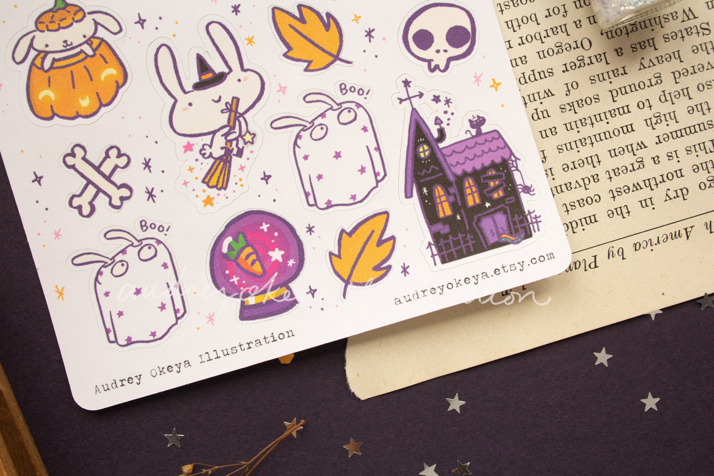 Spooky Bunny Halloween Sticker Sheet