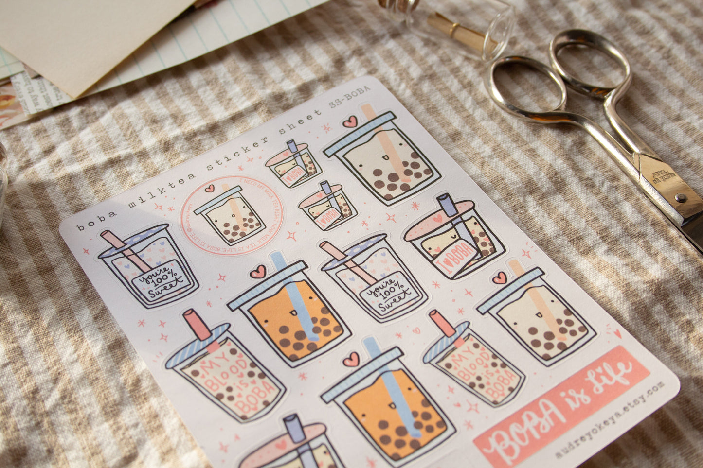 Boba Bubble Tea Sticker Sheet