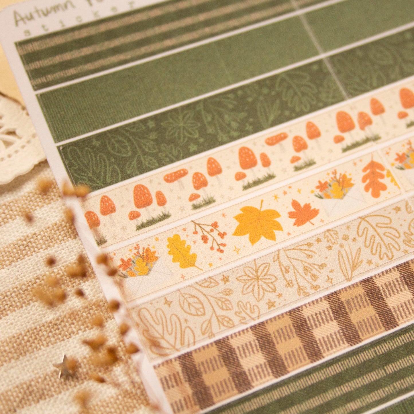 Autumn Forest Washi Strips Sticker Sheet