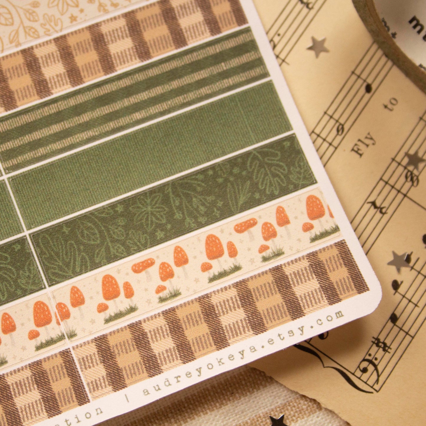 Autumn Forest Washi Strips Sticker Sheet