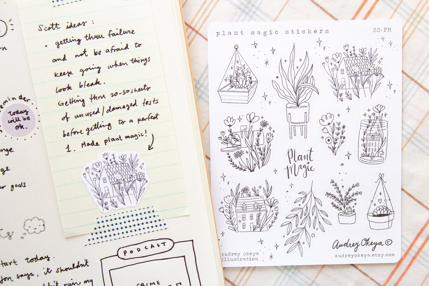 Plant Magic B&W Sticker sheet