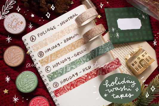 Holiday Christmas Washi Tapes 4 Designs