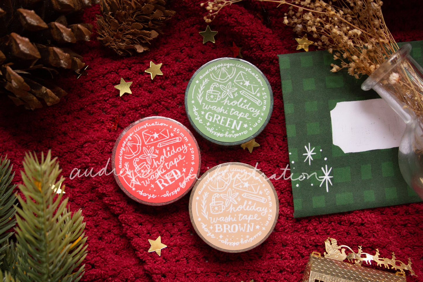 Holiday Christmas Washi Tapes 4 Designs