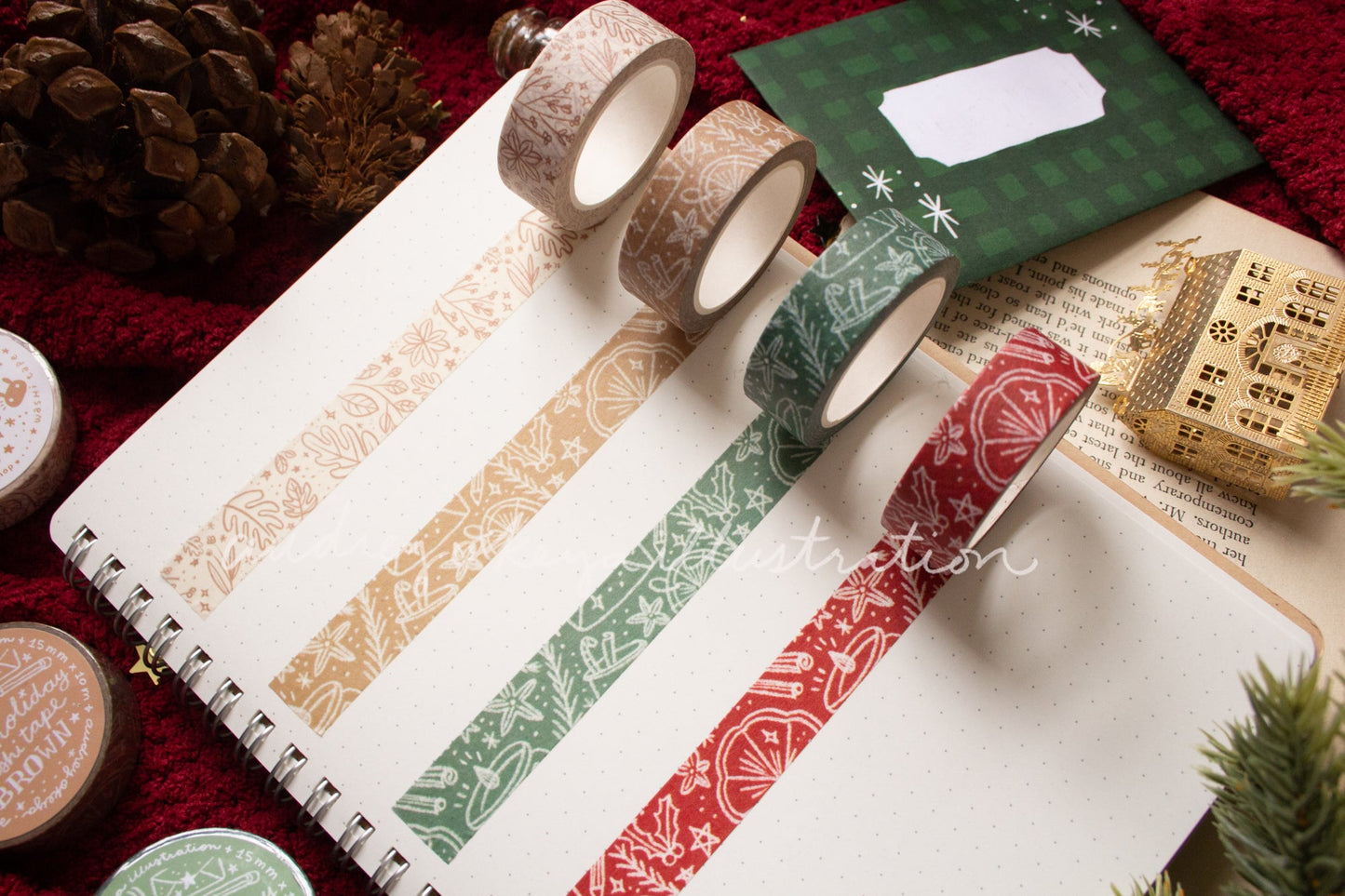 Holiday Christmas Washi Tapes 4 Designs