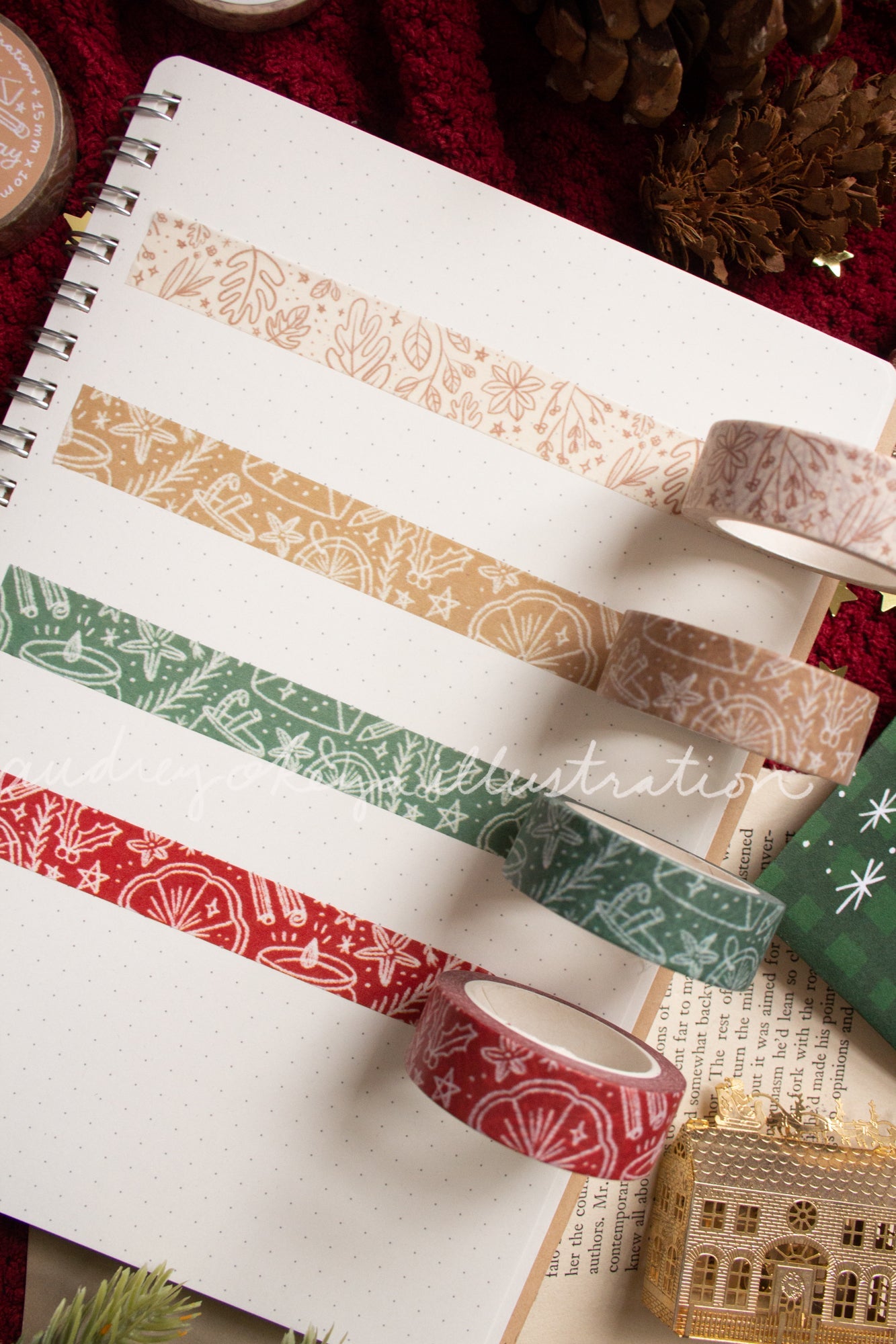 Holiday Christmas Washi Tapes 4 Designs