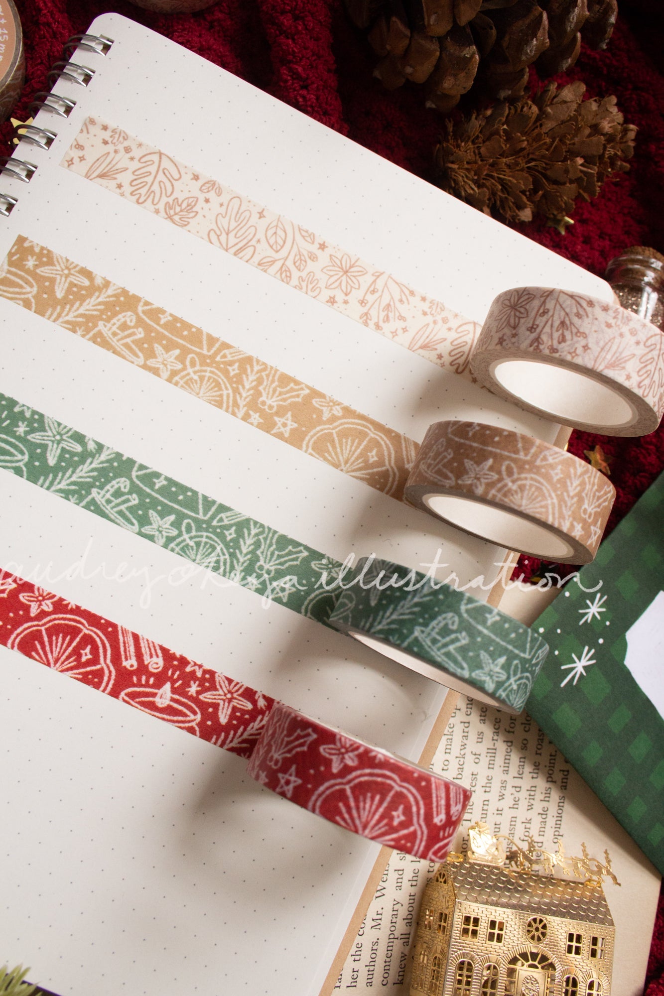 Holiday Christmas Washi Tapes 4 Designs