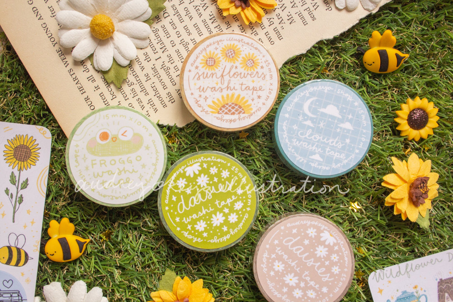 Spring Time & Froggy Washi Tapes 5 Designs