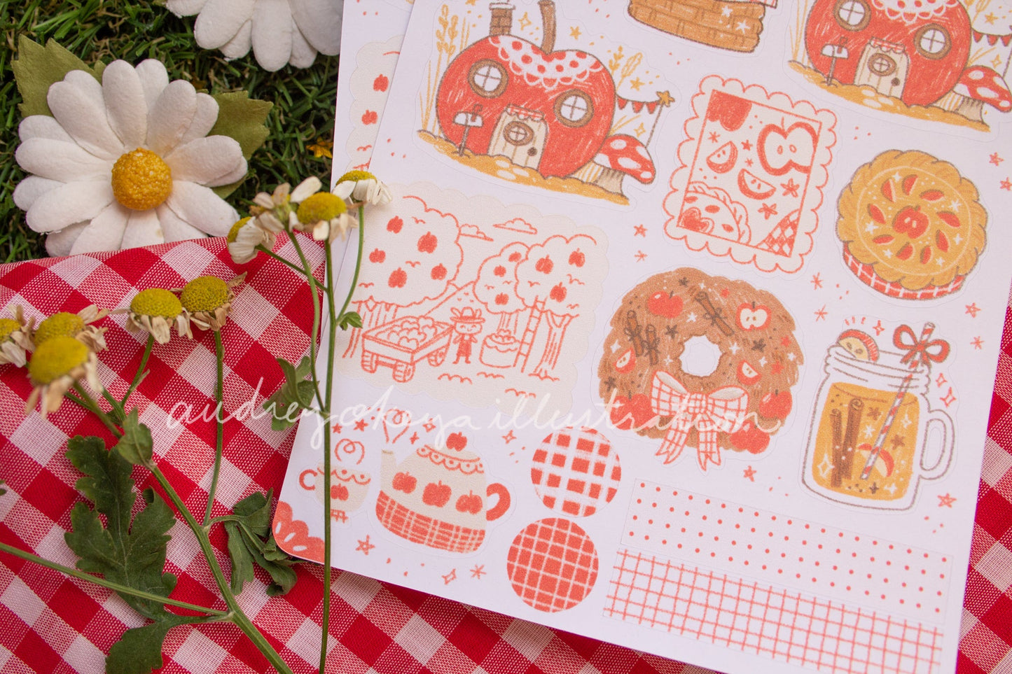 Apple Harvest Cottagecore Sticker Sheet