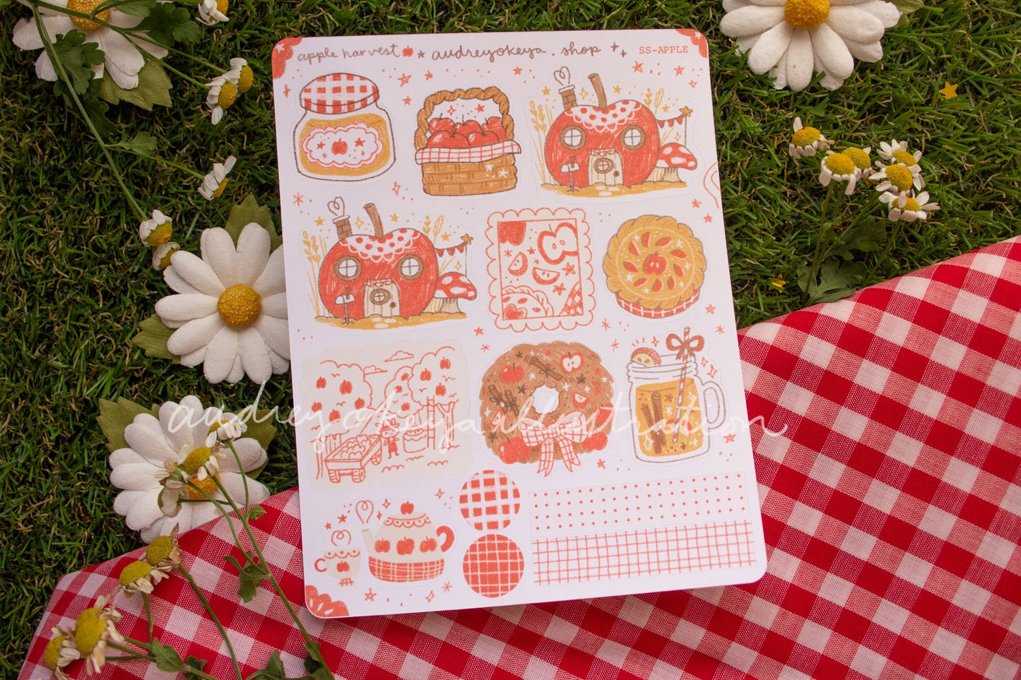 Apple Harvest Cottagecore Sticker Sheet