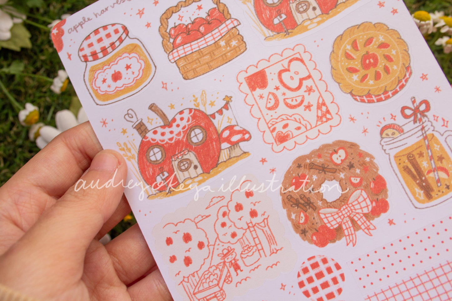 Apple Harvest Cottagecore Sticker Sheet