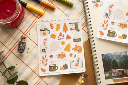 Hello Autumn Fall Sticker Sheet