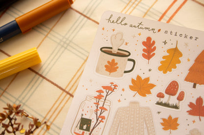 Hello Autumn Fall Sticker Sheet