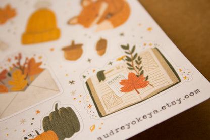 Hello Autumn Fall Sticker Sheet