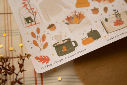 Hello Autumn Fall Sticker Sheet