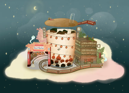 Mythical Boba City Art Print