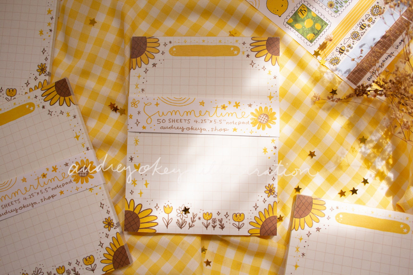 Summertime Summer Grid Notepad MemoPad