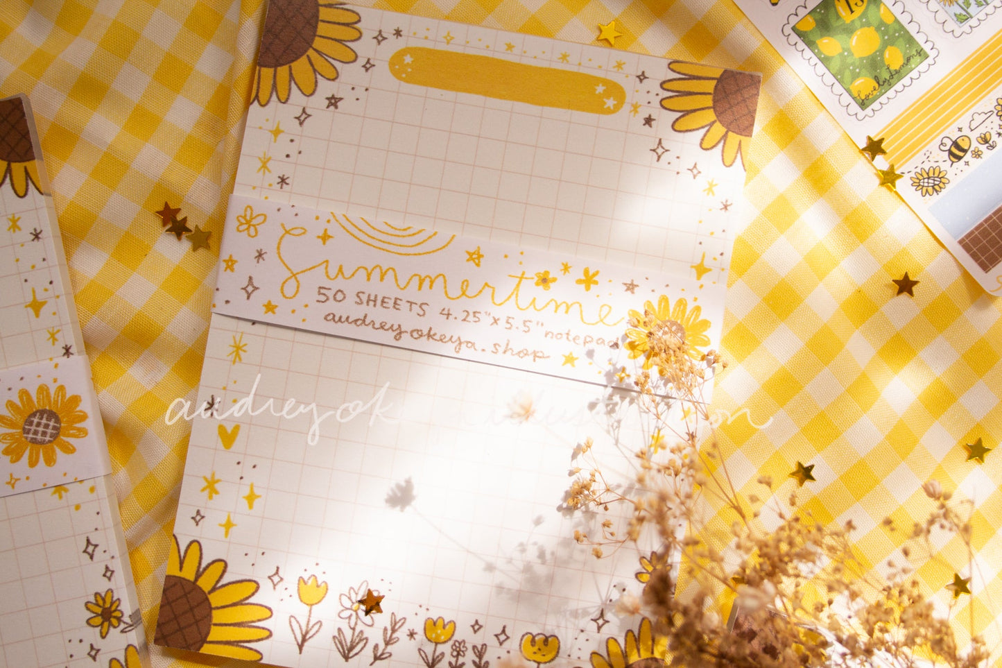 Summertime Summer Grid Notepad MemoPad