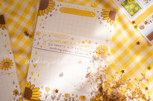 Summertime Summer Grid Notepad MemoPad