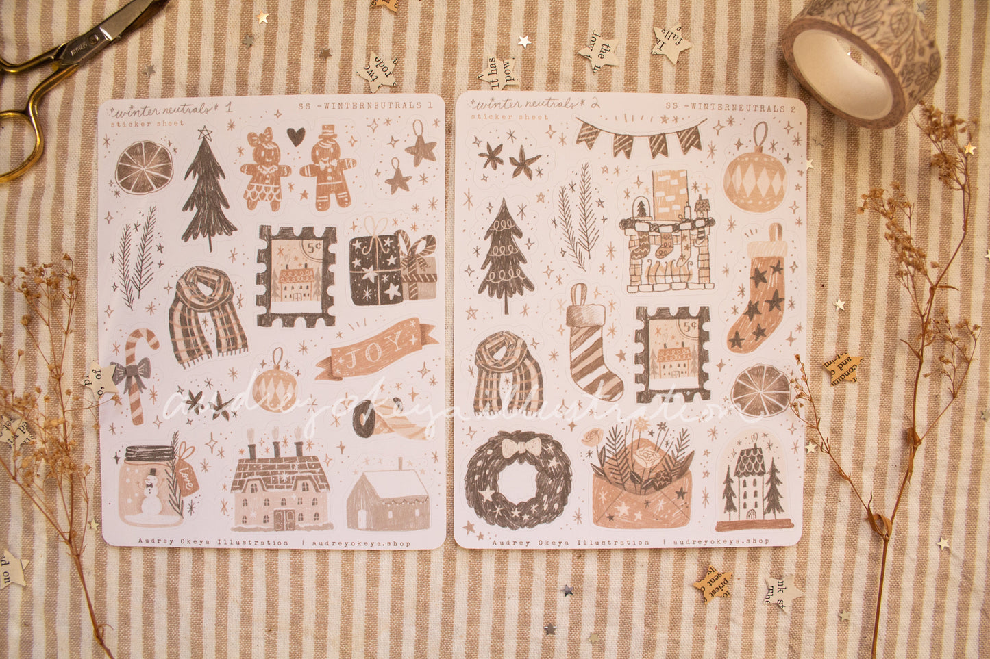 Winter Neutrals Sticker Sheets